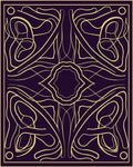 Golden Swirl Abstract Linear Pattern Rug