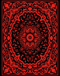 Bold Red Ornamental Mandala Design Rug