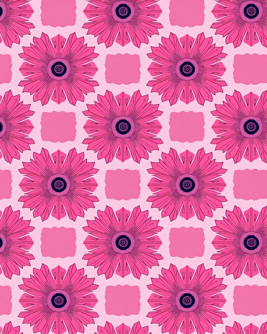 Radiant Pink Floral Pattern Rug