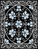 Ornate Floral Scroll Work Rug