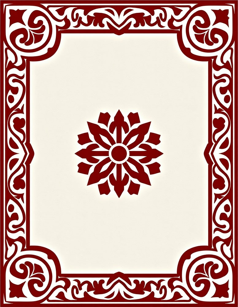 Rich Floral Medallion Border Design Rug