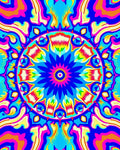 Vibrant Psychedelic Mandala Pattern Rug
