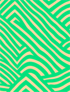 Bright Green Wavy Stripe Pattern Rug