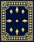 Gold Diamond Star Pattern Design Rug
