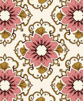 Pink Floral Damask Inspired Pattern Rug