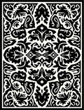 Classic Black And White Floral Pattern Rug