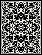 Classic Black And White Floral Pattern Rug