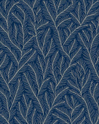 Nautical Navy White Branch Pattern Rug