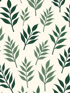 Green Leaf Botanical Pattern Rug
