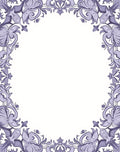 Ornate Violet Floral Scrollwork Pattern Rug