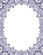 Ornate Violet Floral Scrollwork Pattern Rug