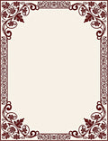 Ornate Floral Scroll Border Rug