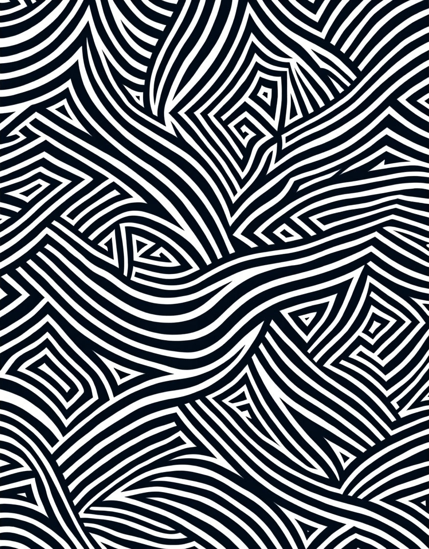 Bold Abstract Geometric Stripe Rug