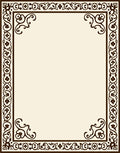 Ornate Damask Floral Frame Design Rug