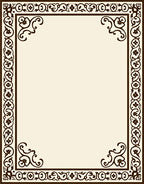 Ornate Damask Floral Frame Design Rug