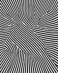 Black White Folded Stripe Design Rug