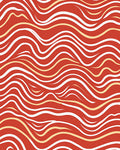 Wavy Stripe Warm Tone Design Rug