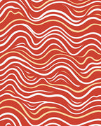 Wavy Stripe Warm Tone Design Rug