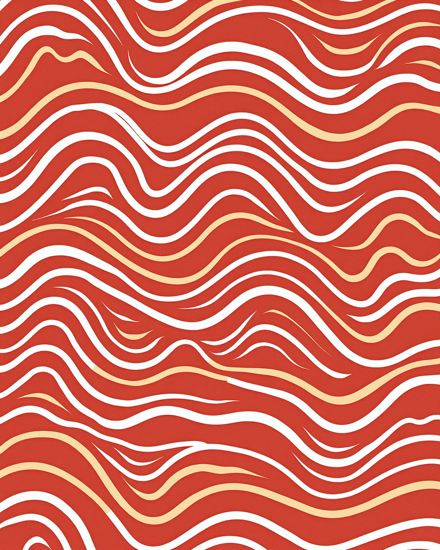 Wavy Stripe Warm Tone Design Rug