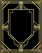 Geometric Gold Art Deco Frame Rug