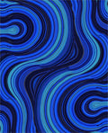 Vibrant Blue Swirl Line Pattern Rug