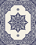 Intricate Floral Mandala Border Design Rug