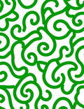 Green Swirl Patterned Abstract Design Rug
