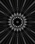 Radiating Dark Geometric Mandala Pattern Rug