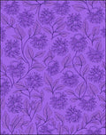 Floral Vine Patterned Purple Rug