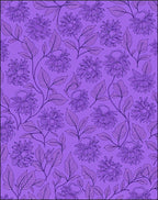 Floral Vine Patterned Purple Rug