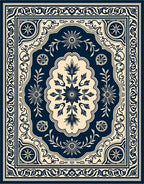 Classic Floral Inlay Pattern Rug