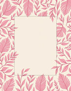Lush Pink Leaf Pattern Design Rug