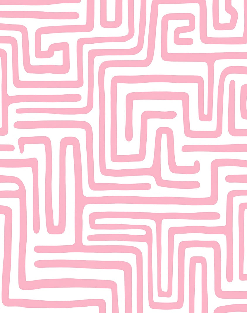 Pink Maze Pattern Rug