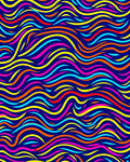 Vibrant Wavy Colorful Lines Rug