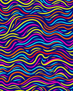 Vibrant Wavy Colorful Lines Rug