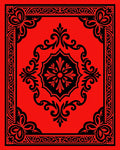 Rich Red Black Floral Symmetry Rug