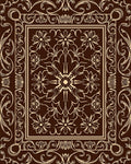 Ornate Floral Vintage Scroll Design Rug