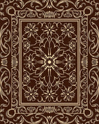 Ornate Floral Vintage Scroll Design Rug