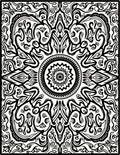 Ornate Black White Mandala Pattern Rug