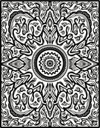 Ornate Black White Mandala Pattern Rug