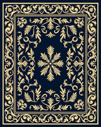 Elegant Floral Scroll Patterned Rug