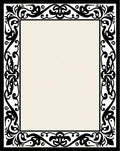 Black Floral Scrollwork Design Rug