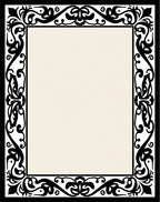 Black Floral Scrollwork Design Rug