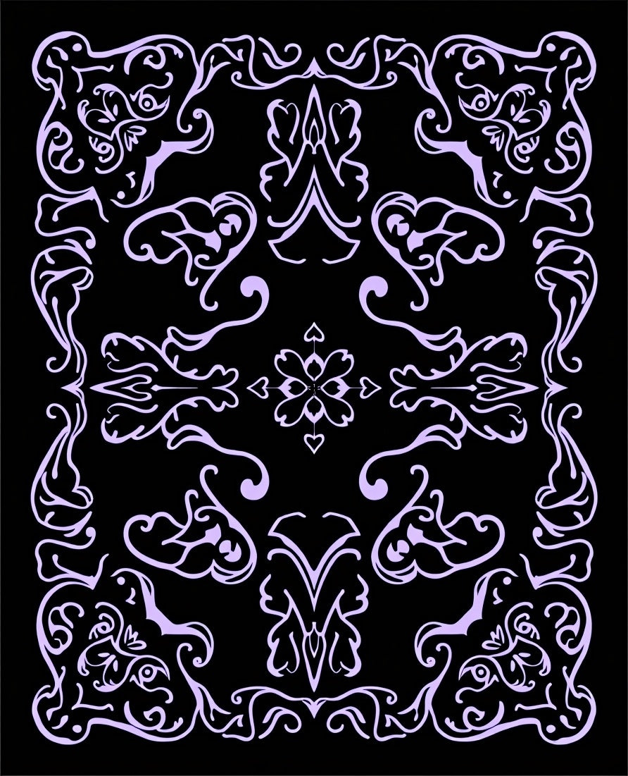 Elegant Lilac Swirl Pattern Rug