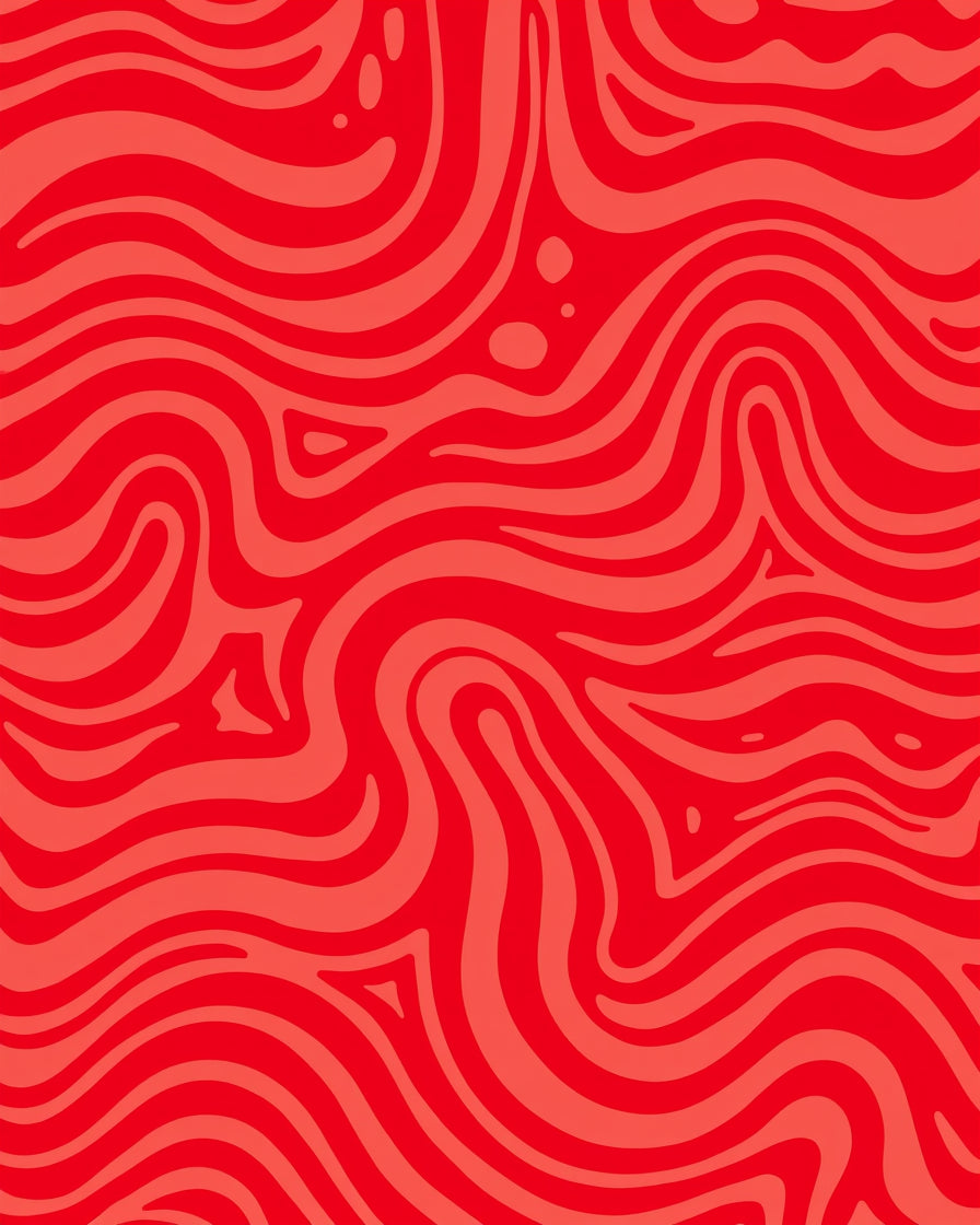 Dynamic Red Swirl Pattern Rug