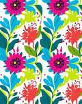 Vibrant Tropical Floral Pattern Rug