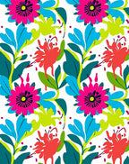 Vibrant Tropical Floral Pattern Rug