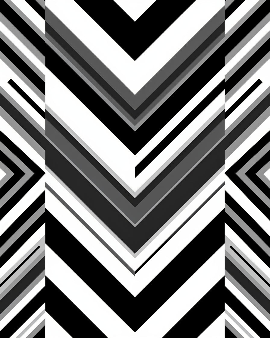 Bold Black White Chevron Stripes Design Rug