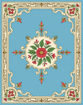 Ornate Floral Bordered Design Rug