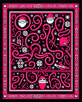 Bold hot pink Santa swirls Rug